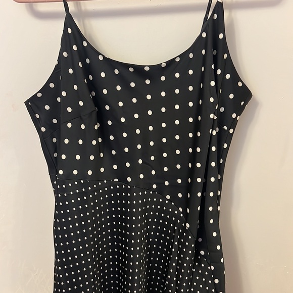 Asymmetrical Midi Slip Dress - A New Day Black Polka Dots - Picture 7 of 10